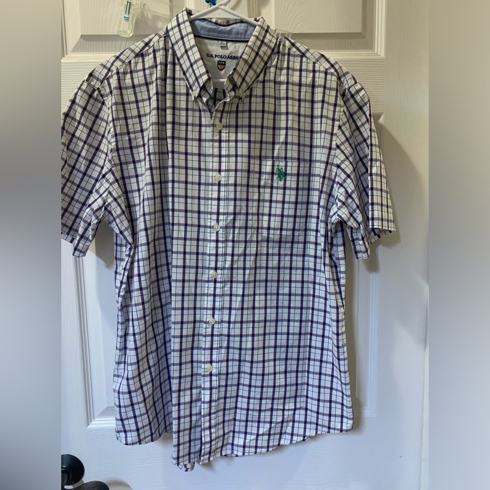 U.S. Polo Assn. Navy and White Plaid Shirt